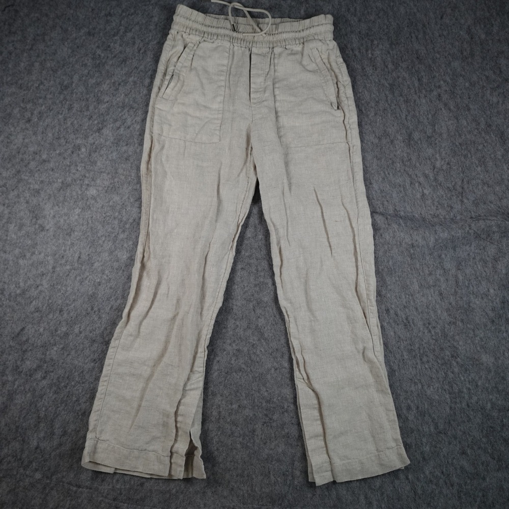 Athleta Pant Women Extra Small Beige Linen Retreat Drawstring Beachy Coastal